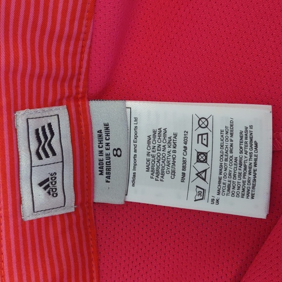 Adidas Coral and pink mini stripe golf/tennis/athletic skort Size 8 - Picture 7 of 12